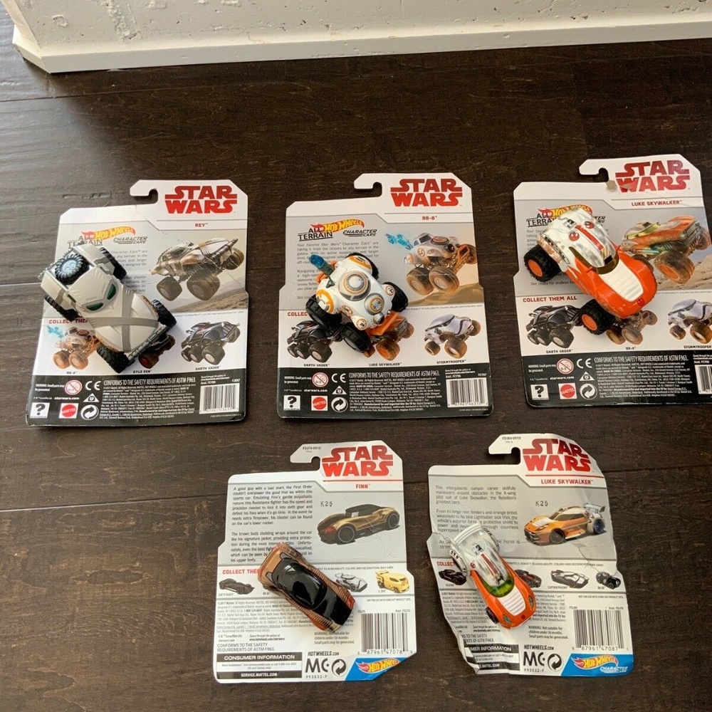 Star Wars Hotwheels Lot - All Terrian (Rey,BB-8,Lu